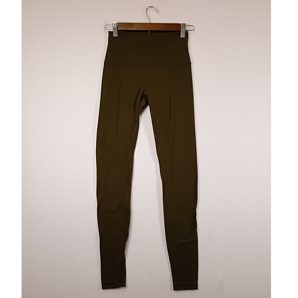 Athleisure Lululemon Womens 4 Olive Green Align High Rise Nulu Leggings